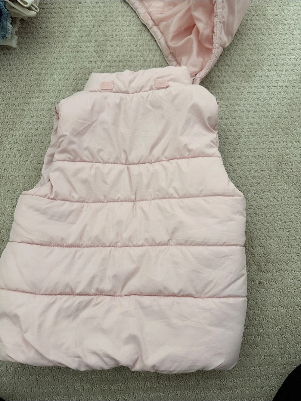 H&M Light Pink Puffer Vest with Hood